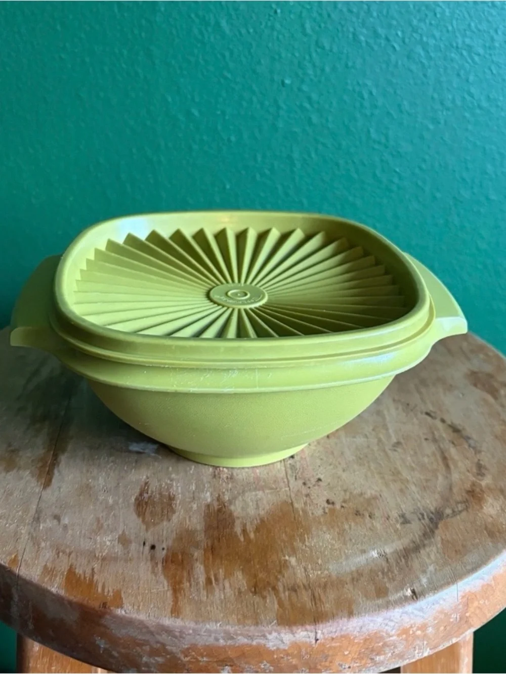 Vintage Tupperware Servalier Bowl 3.5 cup in Lime Green